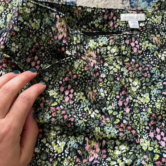 J. JILL Live-In Chino Pants Flat Front Stretch Multicolor Floral WMNS Sz 6p - Picture 4 of 6